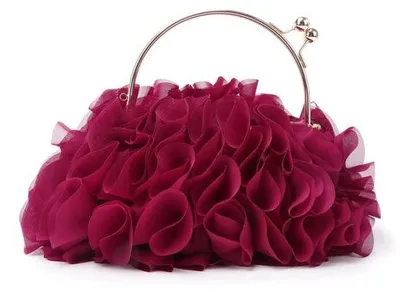 Image de Pochette de soirée à fleurs, sac à main en satin pour femme
