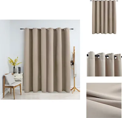 Image de vidaXL Rideau occultant avec œillets métalliques Beige 290 x 245 cm - Rideaux et voilages