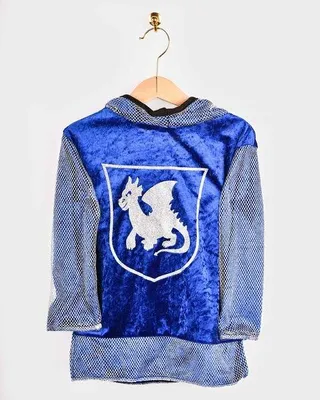 Immagine prodotto di Den Goda Fen costume da cavaliere blu con cappuccio 98-104cm per bambini