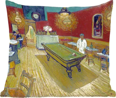 Produktbild von MuchoWow® Zierkissen Sofakissen Wohnzimmer Dekokissen 60x60 cm Das Nachtcafé - Vincent van Gogh - Sitzfläche - Foto Polster