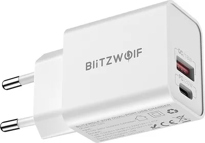 Produktbild von 20W 2-Port PD3.0 QC3.0 Wandladegerät Unterstützung FCP AFC Schnellladung EU Stecker Adapter