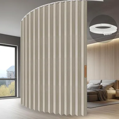 Produktbild von Raumteiler Vorhang mit Schiene 213 x 457 cm Cremeweiß