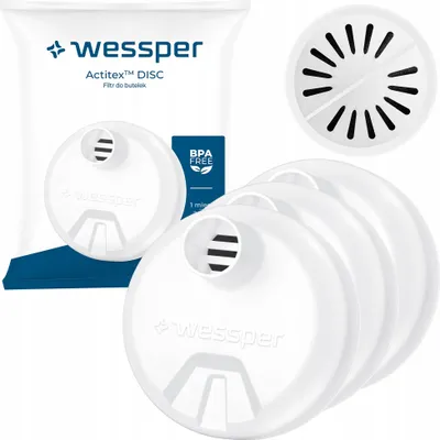 Produktbild von 3X Wessper Actitex Disc Wasserfilter Für Wessper Activemax 0.5L 500Ml Flasche