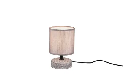 Obrázok produktu pre Keramická stolová lampa hnedá s látkovým tienidlom na parapet, nočná lampa
