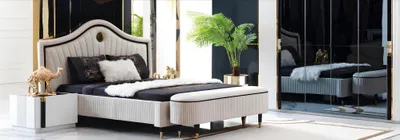 Produktbild von Schlafzimmer Design Bett Luxus Betten Doppel Polster Möbel Hotel Ehe Design