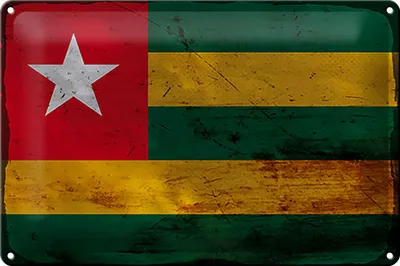 Produktbild von Blechschild Flagge Togo 30x20cm Flag of Togo Rost