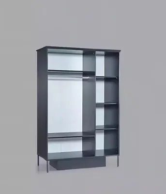 Produktbild von Kleiderschrank Schrank Möbel Schlafzimmer Schränke Holz Loft Einrichtung Schwarz