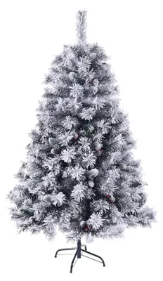 Image de SVITA Sapin de Noël artificiel neige pommes de pin baies incl. support 150cm