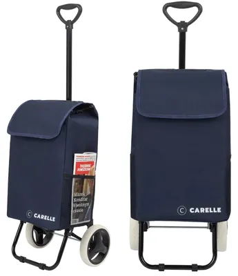 Zdjęcie produktu dla Wózek na zakupy travel składany granatowy torba na kółkach lekki teleskopowy CARELLE 23 kg