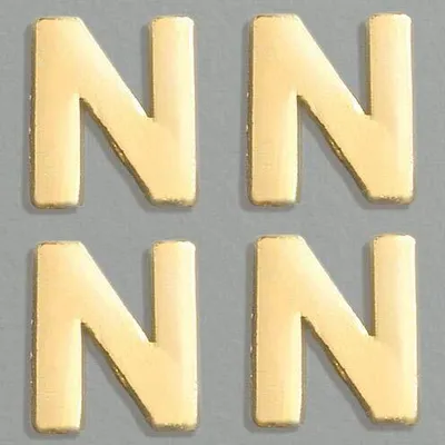 Produktbild von Wachsdekor Buchstabe, N, gold glänzend, 10 Stk.