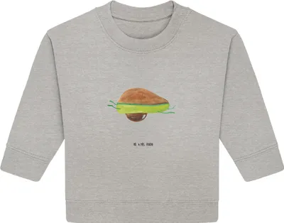 Produktbild von Mr. & Mrs. Panda Organic Baby Pullover Avocado Yoga 12. - 18. Monat - Heather Grey - Geschenk, Humor, Bauch, Hilfe, Haha, Bullover, Sport