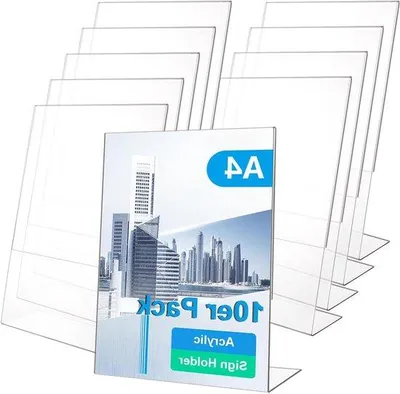 Image de Présentoir de table en acrylique pour photos, restaurants et bureaux, lot de 10