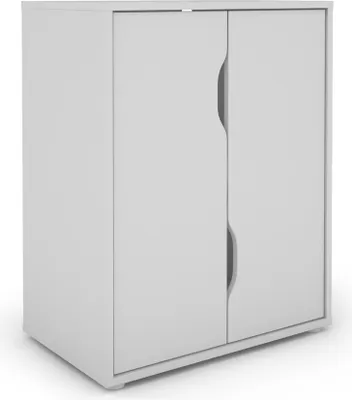 Produktbild von Aktenschrank >BELFAST< grifflos, 2 Türen, 1 Boden, Weiß - 60 x 76,5, 37cm (BxHxT)