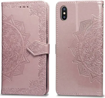 Image de Apple iPhone Xs Max Étui pour téléphone portable Flip-Case Mandala or rose