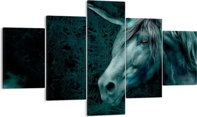 Produktbild von Bild auf Leinwand - Leinwandbild - Computergrafik Pferd Horn - 125x70cm - Wand Bild - Wanddeko - Leinwanddruck - Bilder - Kunstdruck - Wanddekoration - Leinwand bilder - Wandkunst - EA125x70-0344