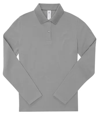Productafbeelding van B&C - "My Polo 210" Poloshirt voor dames, lange mouwen, model FK2811 (maat M), kleur grijs