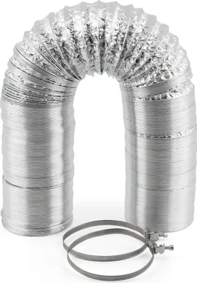 Produktbild von Zelsius Alu Flexrohr, 10 m x Ø 100 mm, temperaturbeständig, inkl. 2 Stück Schlauchschellen
