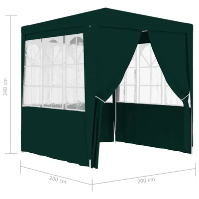 Produktbild von vidaXL Profi-Partyzelt mit Seitenwänden 2×2m Grün 90 g/m²