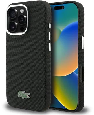 Immagine prodotto di Custodia posteriore Lacoste per iPhone 16 Pro - Nera - Compatibile con MagSafe - Sottile e