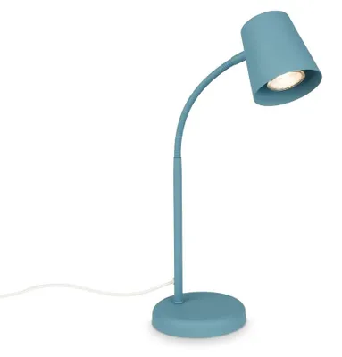 Image de BRILONER - Lampe de chevet avec interrupteur filaire, orientable, GU10, max. 9W, lampe de bureau, lampe table salon, 13x38,5 cm, bleu