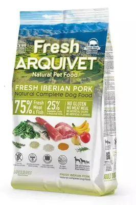 Zdjęcie produktu dla ARQUIVET Świeża wieprzowina iberyjska i ryba - półwilgotna karma dla psów - 2,5 kg