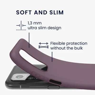 Produktbild von kwmobile Hülle kompatibel mit Xiaomi Mi 10T / Mi 10T Pro Hülle - weiches TPU Silikon Case - Cover geeignet für kabelloses Laden - Grape