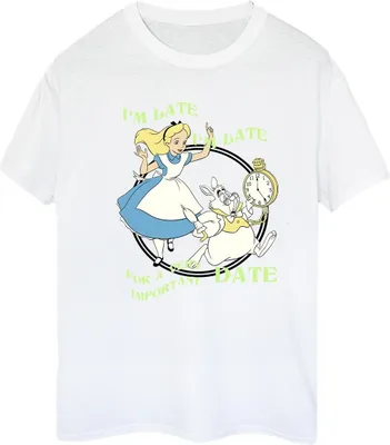 Produktbild von Disney - "Alice In Wonderland I'm Late" T-Shirt für Damen BI8821 (4XL) (Weiß)