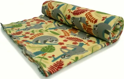 Immagine prodotto di Tessuto in pile DTY stampato (250 g), bradipi, vaniglia, 50 x 160 cm