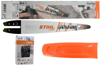Produktbild von Stihl Set -  30050003105 Führungsschiene Schiene Schwert CARVING 30cm 1,1mm 1/4"P + Kette 36700000064 + Schutz 00007929171