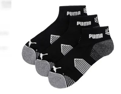 Produktbild von Puma Essential Golfsocken, 1/4-Cut, 3er-Pack, Schwarz