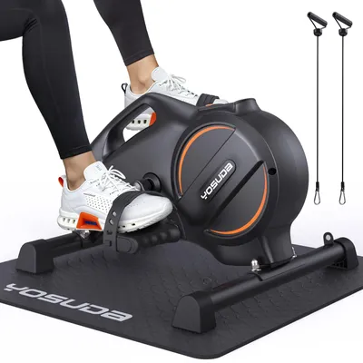 Produktbild von YOSUDA 16-stufiger Pedaltrainer, Arm- und Beintrainer im Sitzen mit Widerstandsbändern, rutschfeste Matte, Mini Heimtrainer ideal für Senioren