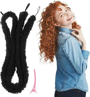 Produktbild von Allecto Plus – Lockenband ohne Hitze für schöne Locken – 160 cm mit Haarnadel – geeignet für langes und kurzes Haar – Locken über Nacht – Locken-Set für langes und mittellanges Haar.
