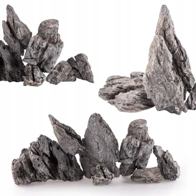 Image de Décoration d'aquarium, 24 kg de roches naturelles,Reproduction gris