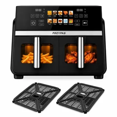 Produktbild von Heißluftfritteuse 10L Doppelkammer Air Fryer 2x5L 2200W Fettfrei Fritteuse