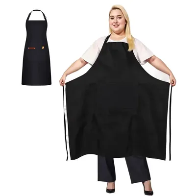 Produktbild von 1 Stücke Übergrößen Schürzen mit 2 Taschen, Verstellbare Kochschürze für Männer und Frauen,für Gastronomie, Grill, Küche, Geschäft, Bistro, Bar,Café