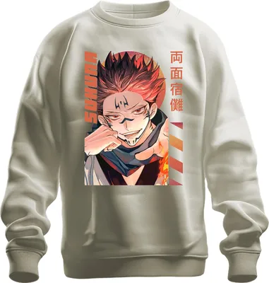 Produktbild von Sukuna Jujutsu Kaisen Ryomen Dämon Flamme Manga Anime Ästhetik Uni Sweatshirt Pullover, Natur, XL