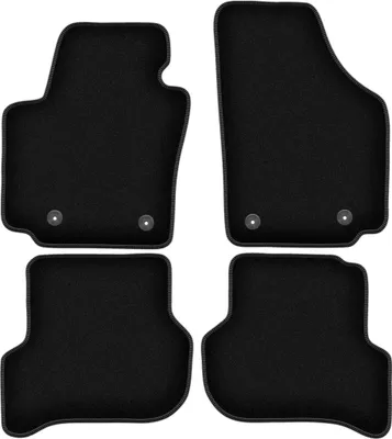 Image de Tapis de sol velours sur-mesure pour Seat Altea XL (2006-08.2008, monospace) noir, jeu 4 pièces, fixations
