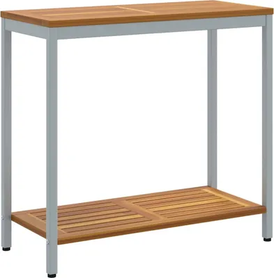 Obrázek produktu pro Venkovní stůl s úložištěm Přírodní a šedá 80 x 35 x 75 cm