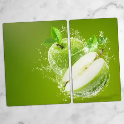Produktbild von Glas-Herdabdeckplatten Glaskeramikkochfeld-Abdeckung Spritzschutz Schneidebrett Zweiteilige Glas 70x52 cm Fruchtwasser