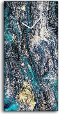 Produktbild von Wandkunst Leinwand Bild Uhr Geräuschlos Kunstdruck 30x60 Malerei Abstrakte Kunst - weiße Hände