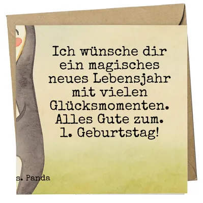 Produktbild von Mr. & Mrs. Panda Deluxe Karte 1. Geburtstag Pinguin Luftballon Design - Weiß - Geschenk, doppelkarte, Happy Birthday, Grußkarte, Glückwunschkarte, anlasskarte, faltkarte