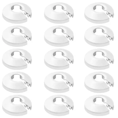 Abdeckplatten-Set 15 Stück für 1/2" Rohr, PP, weiß
