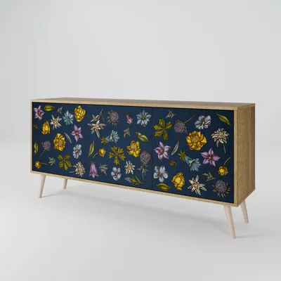 Produktbild von Spacerebels Kommode mit 3 Türen - Sideboard Komodenschrank - Highboard - Kleiderschrank Möbel - Wohnzimmer Schlafzimmer - 57,5×111×42 (HxBxT)