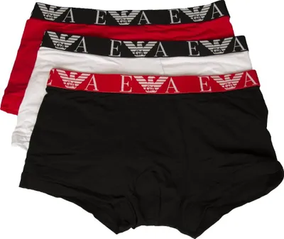 Produktbild von Emporio Armani Trunk 3-Pack eng anliegende Boxershorts mit fettgedrucktem Monogramm-Logobund