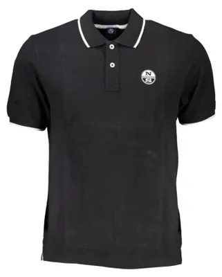Produktbild von Elegantes Herren-Poloshirt: Schwarz, Kurzarm, Kontrastdetails