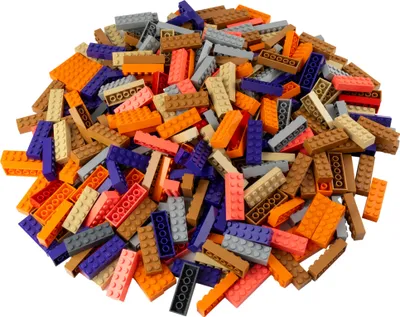 A pile of colorful LEGO bricks.