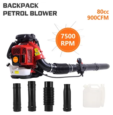 Produktbild von Laubbläser mit 2-Takt-Motor, 900 CFM Luftvolumen, 2,3-Liter-Tank, 80-cm³-Benzin-betriebener Rucksack-Schneefräse
