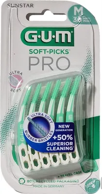 Produktbild von GUM SoftPicks Pro Interdentalbürsten Größe M 30 Stück sanfte Reinigung
