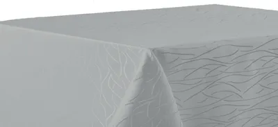 Produktbild von Tischdecke Streifen Schnörkel Tischläufer 90 x 90 cm - hellgrau