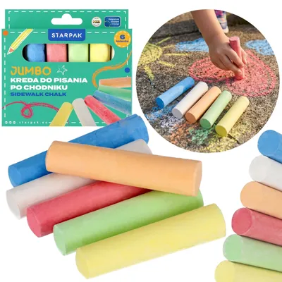 Produktbild von Dicke Straßenmalkreide für Kinder, bunte Kreide, 6er-Set